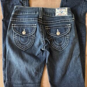 True Religion Women's Dark Blue Straight Legged Jeans